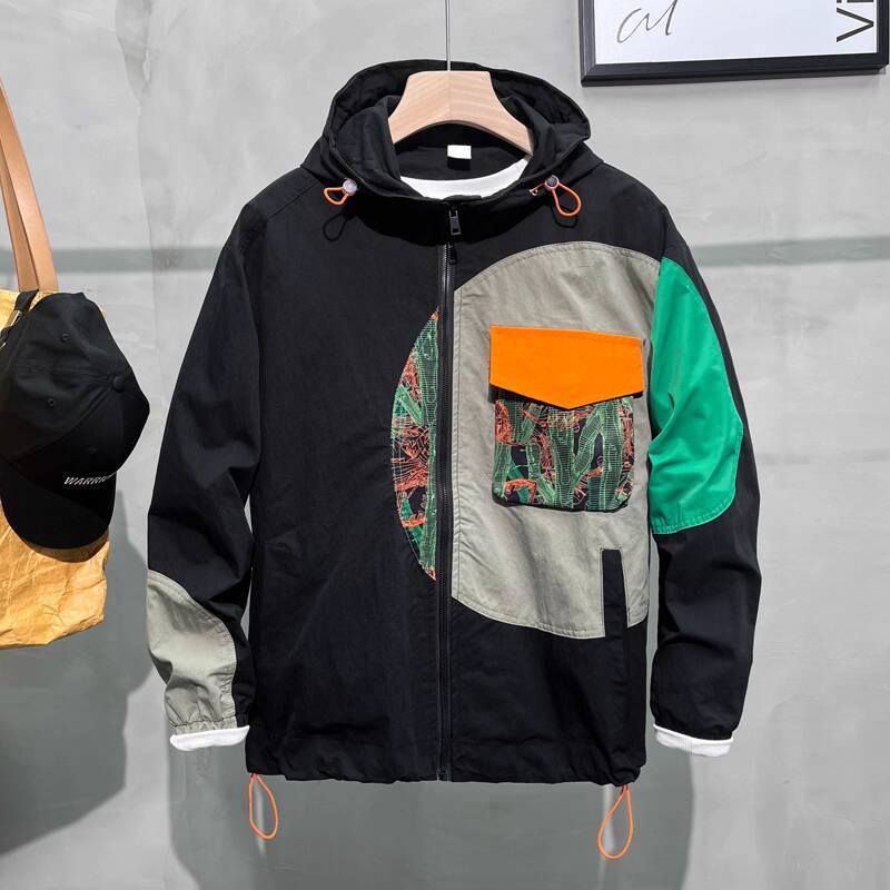 Mens Fashion Bomber Jacket - Giacca da uomo con cappuccio allentata