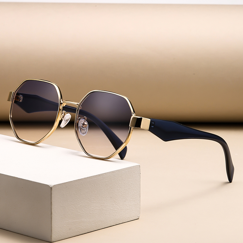 Men'S Fashion Round Glasses - Occhiali da Sole Retrò con Montatura