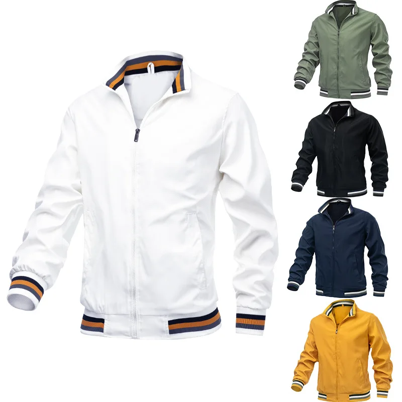 Mens Fashion Bomber Jacket - Giacca bomber autunno-primavera da uomo Nero