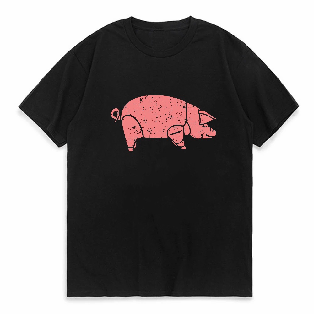 Men'S Fashion Pink Shirt - T-shirt con stampa Pig Pink Floyd