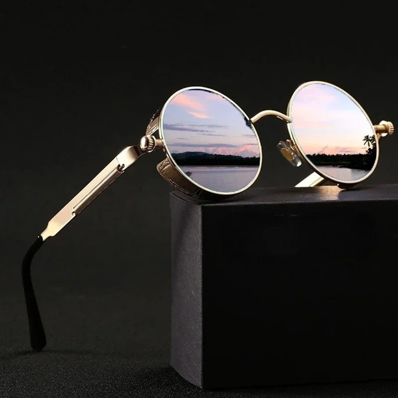 Men'S Fashion Round Glasses - Occhiali da sole classici Steampunk per