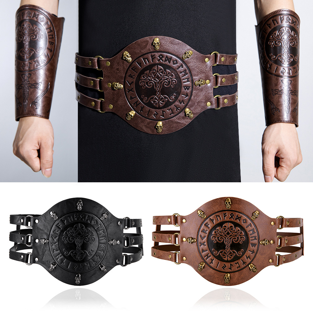 Belt Mens Fashion - Cintura larga medievale, costume da vichingo