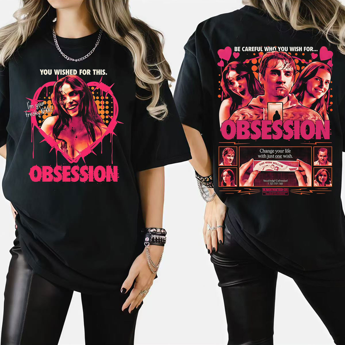 Men'S Fashion Pink Shirt - T-shirt One Wish Willow Obsession Horror