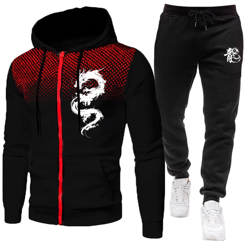 Men'S Fashion Clothing - Set da Uomo con Stampa Drago