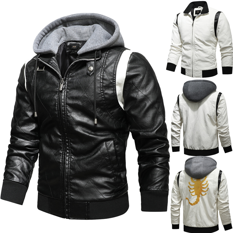 Mens Fashion Bomber Jacket - Giacca in pelle bomber autunno inverno