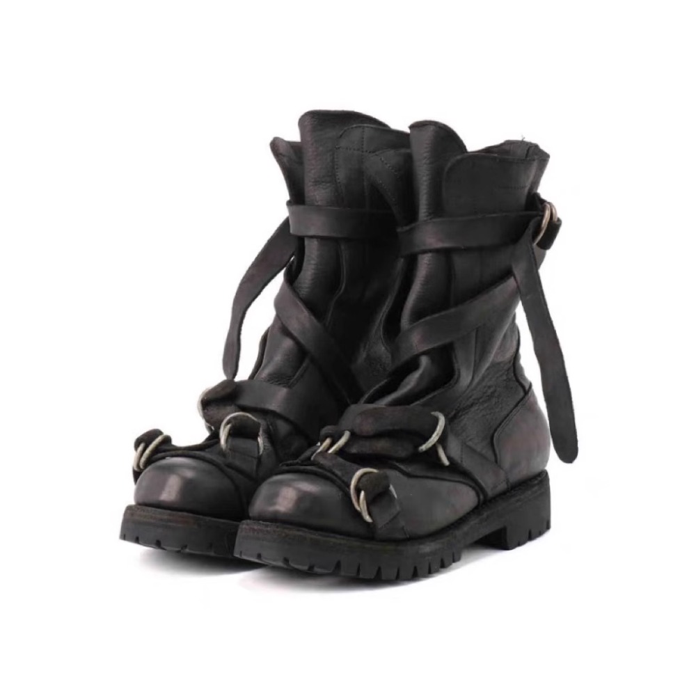 Belt Mens Fashion - Stivali da moto in pelle da