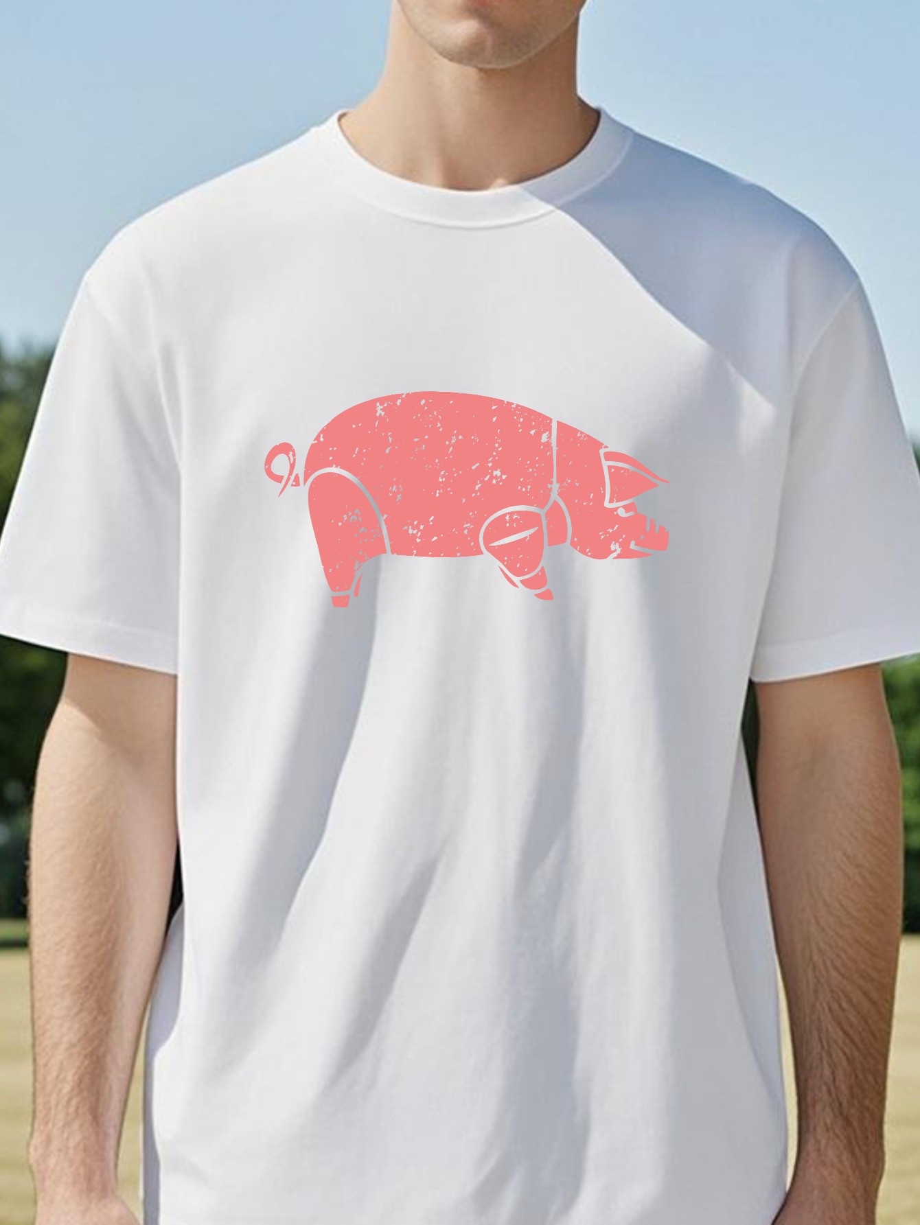 T-shirt con stampa Pig Pink Fl - Men'S Fashion Pink Shirt recensione e prezzo