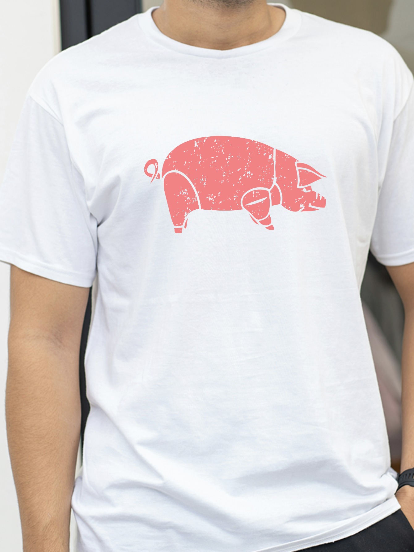 T-shirt con stampa Pig Pink Fl - Men'S Fashion Pink Shirt recensione e prezzo