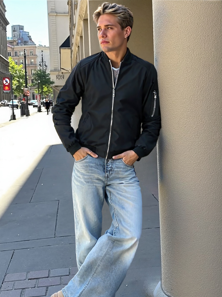 Giacca antivento da uomo prima - Mens Fashion Bomber Jacket recensione e prezzo